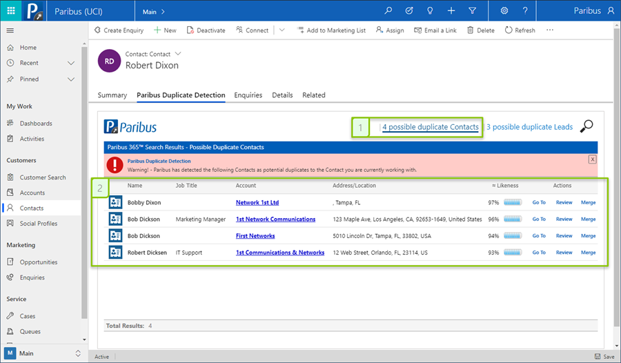 Dynamics 365 Duplicate Record Detection with Paribus 365