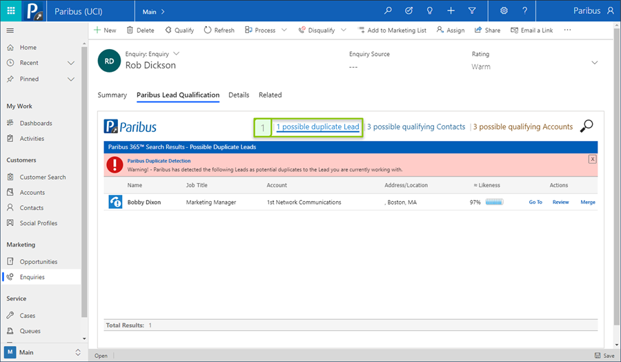 Dynamics 365 CRM Advanced Lead Management with Paribus 365