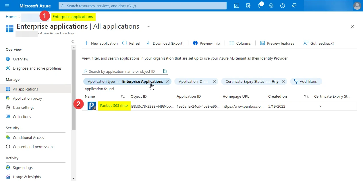 Paribus Cloud / Paribus 365™ – Active Directory Authentication